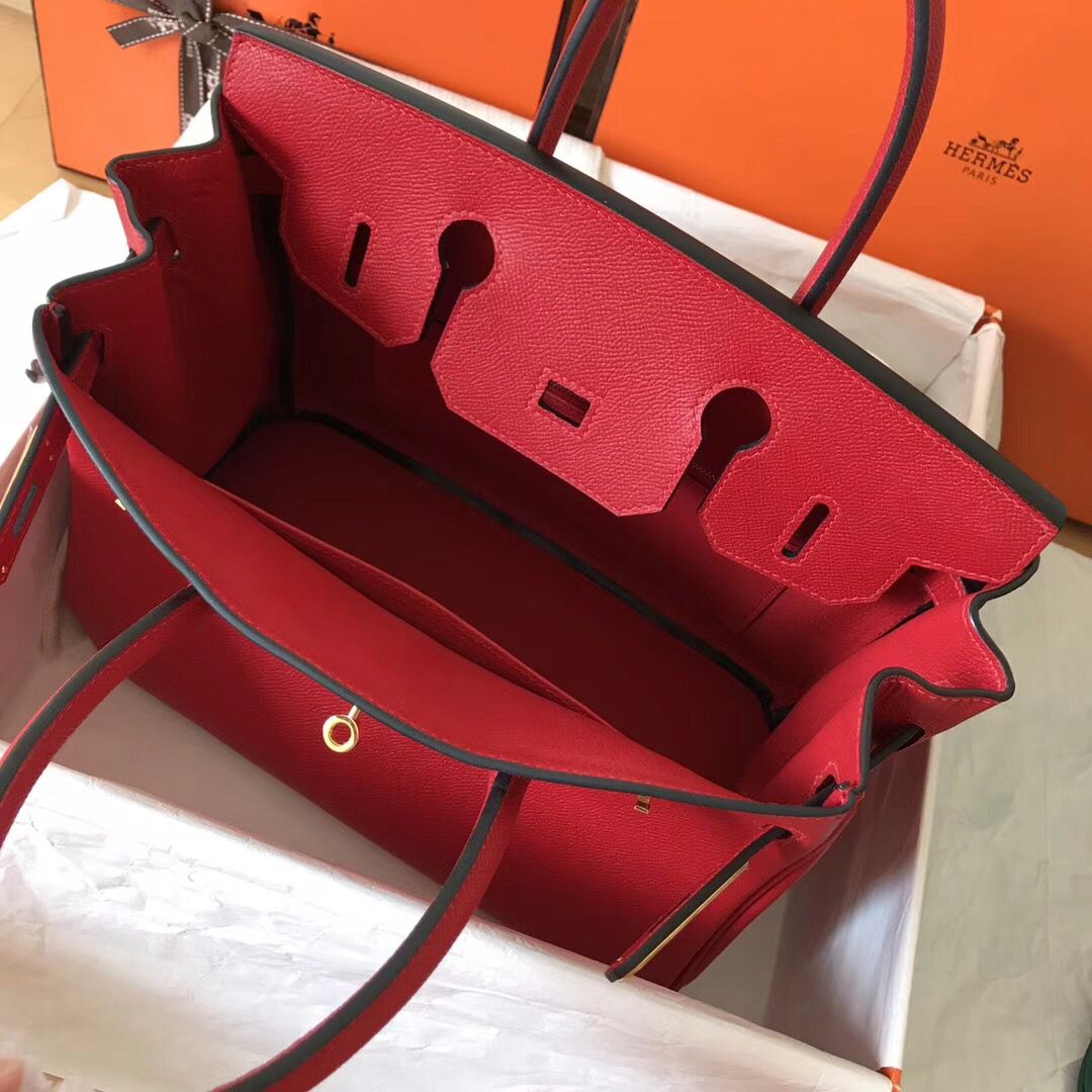 Hermes Birkin 30 Handmade Bag In Red Epsom Leather - Image 8