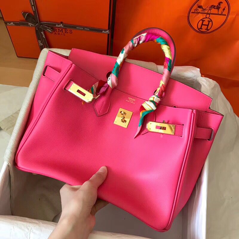 Hermes Birkin 30 Handmade Bag In Rose Lipstick Epsom Leather - Image 7
