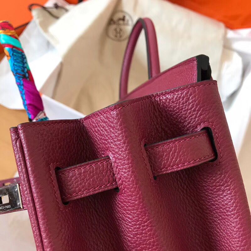 Hermes Birkin 35 Handmade Bag In Bordeaux Clemence Leather - Image 3