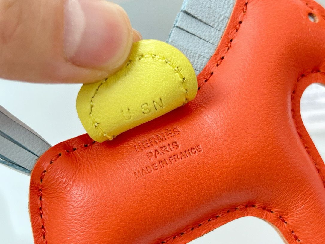 Hermes Rodeo PM Bag Charm in Orange/Blue/Yellow Lambskin - Image 5