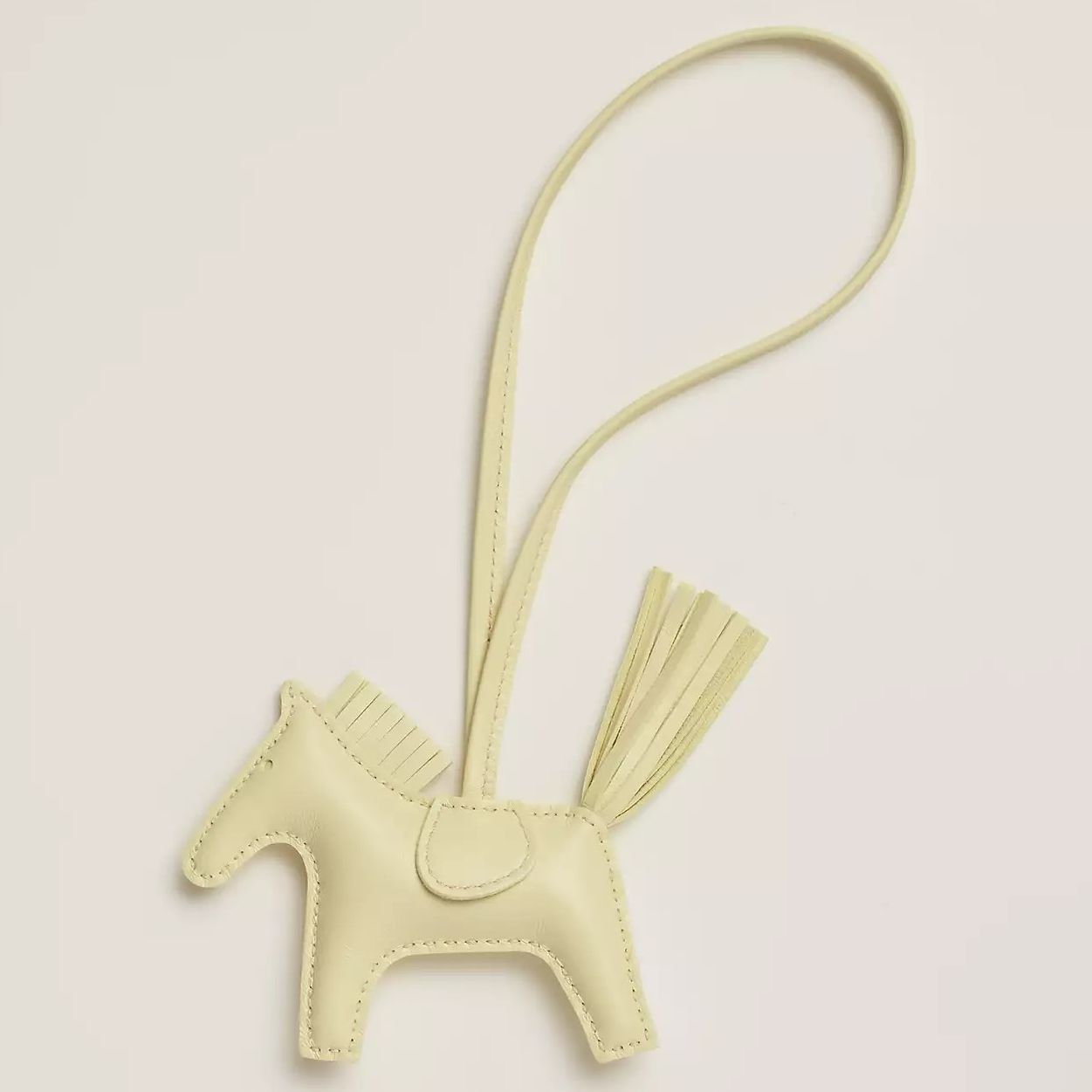 Hermes Rodeo PM Bag Charm in Jaune Milton Lambskin