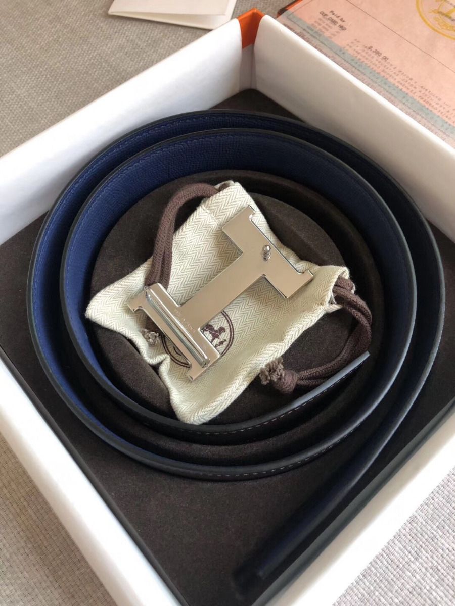 Hermes Constance Belt Buckle & Blue Epsom 38 MM Strap - Image 3