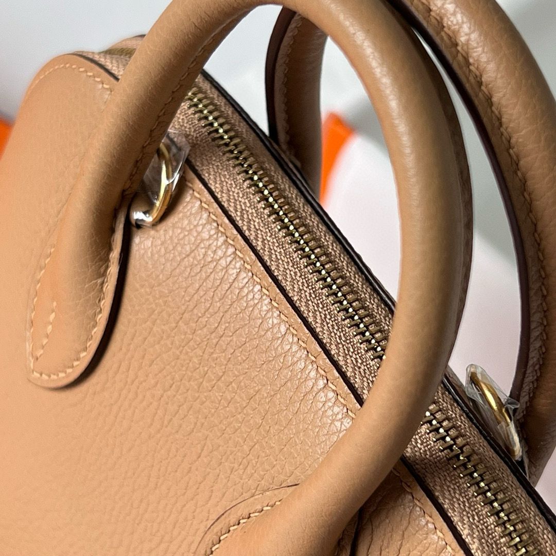 Hermes Bolide 1923 Mini Handmade Bag in Chai Chevre Mysore Goatskin - Image 4