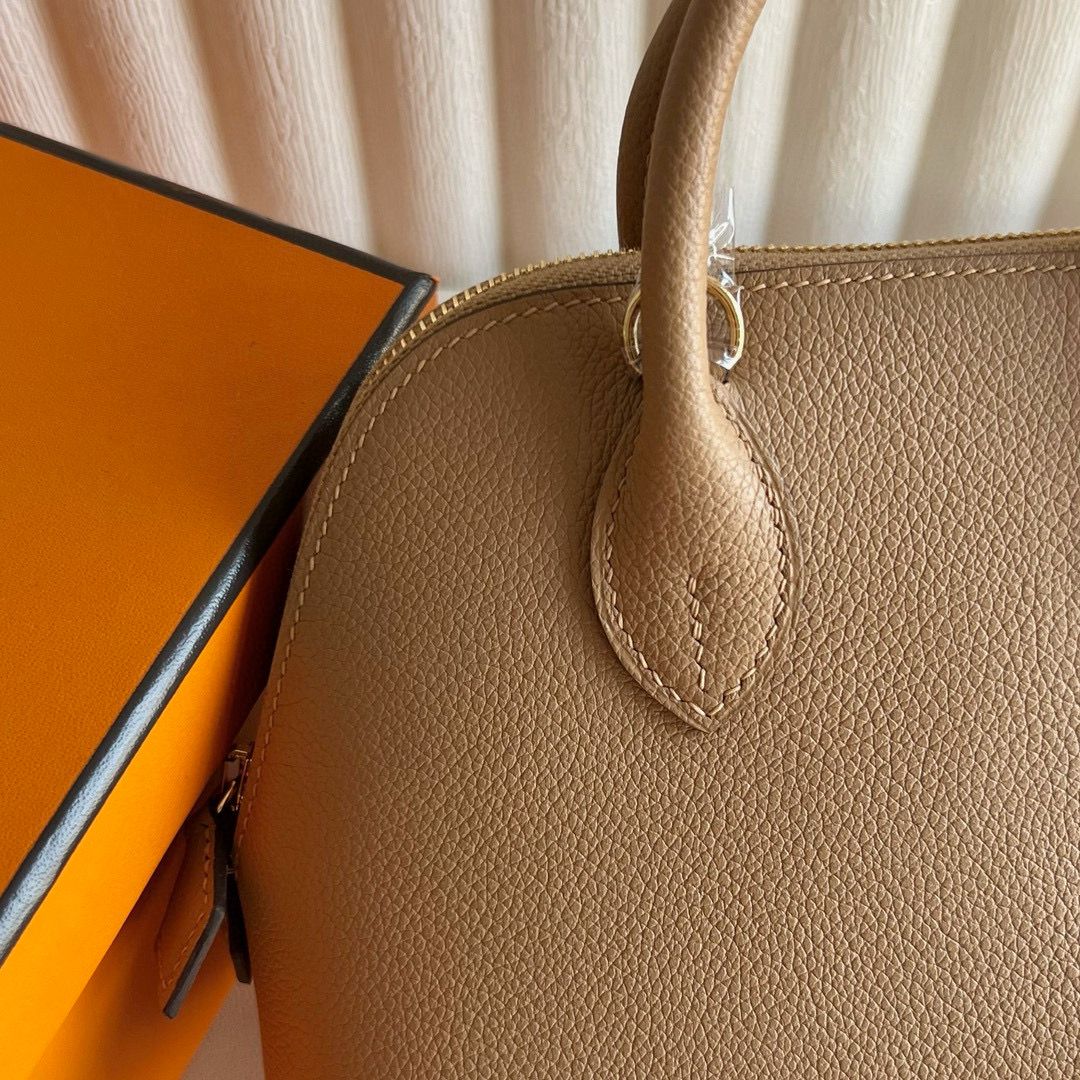 Hermes Bolide 1923 Mini Handmade Bag in Chai Evercolor Calfskin - Image 3