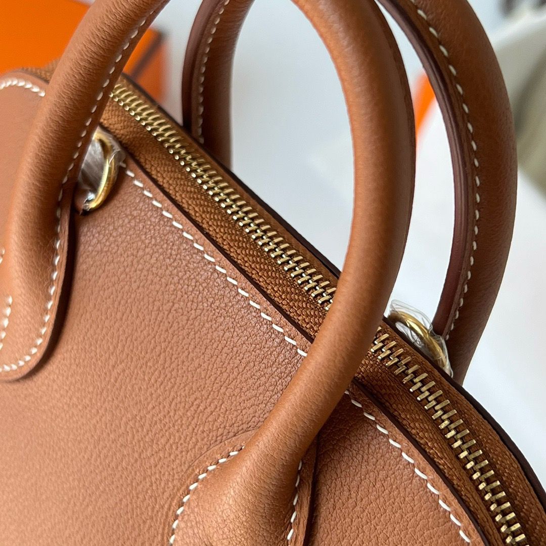 Hermes Bolide 1923 Mini Handmade Bag In Gold Evercolor Calfskin - Image 6