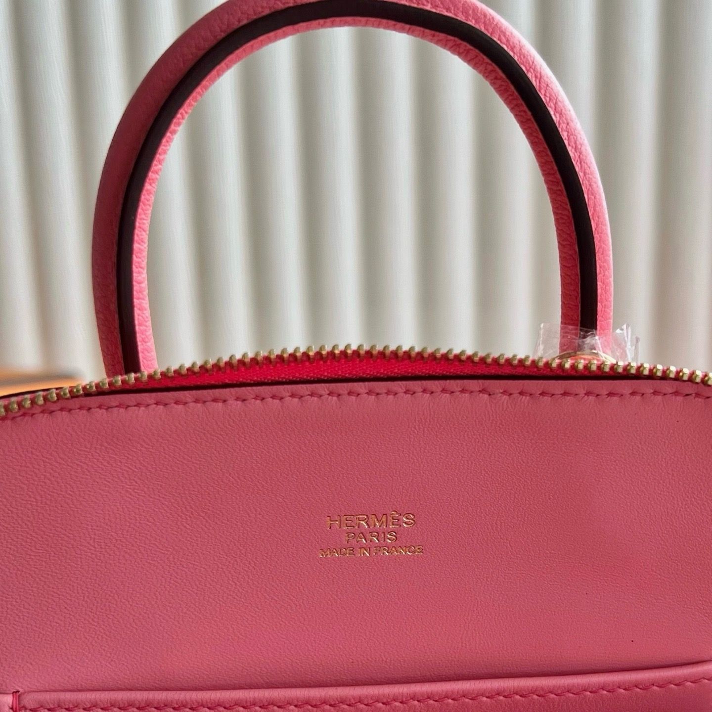 Hermes Bolide 1923 Mini Handmade Bag in Rose Azalee Evercolor Calfskin - Image 8