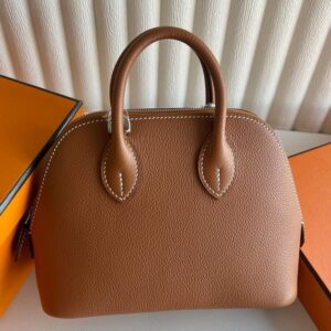 Hermes Bolide 1923 Mini Verso Handmade Bag in Gold Evercolor Calfskin