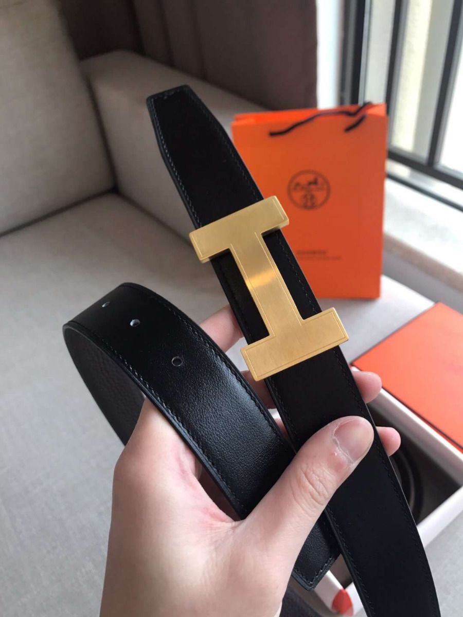 Hermes Quizz 32mm Reversible Belt In Cafe Clemence Leather - Image 4