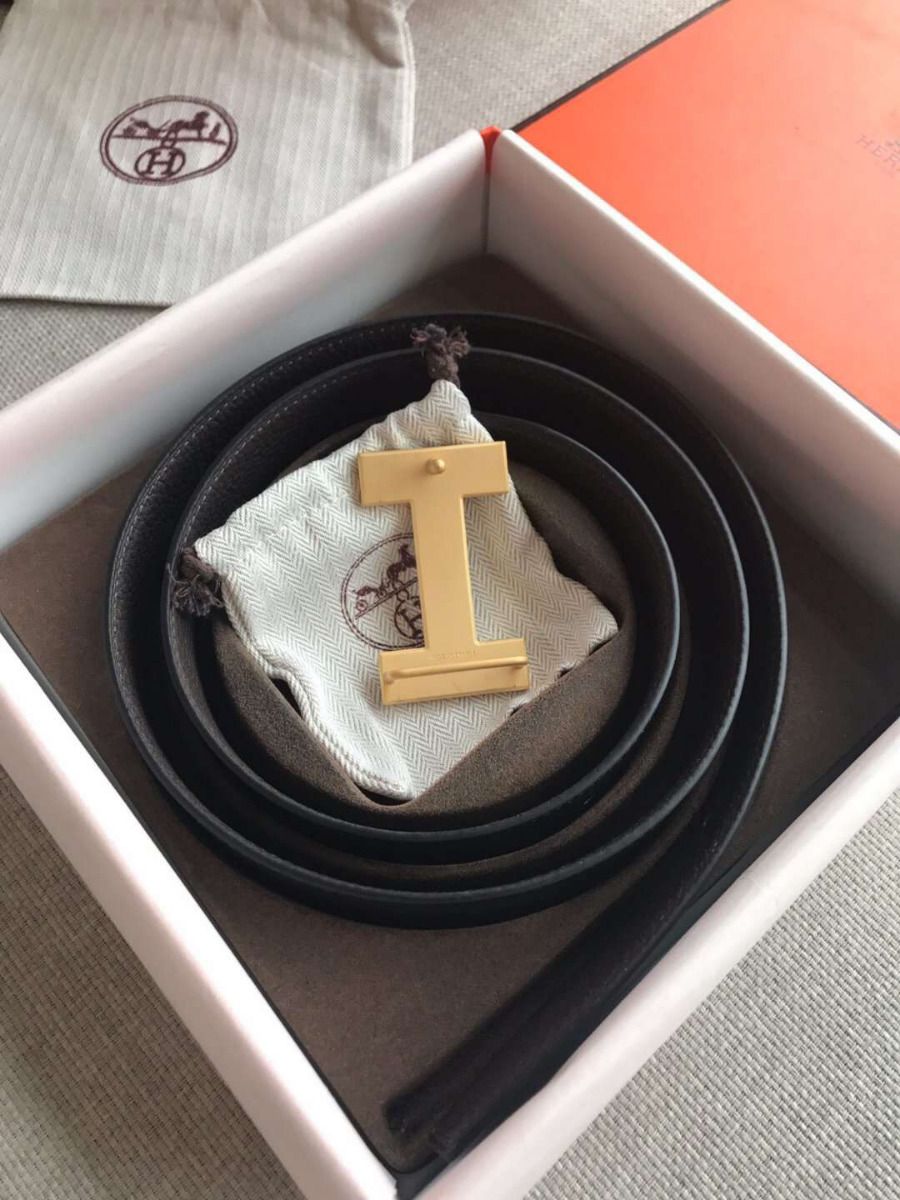 Hermes Quizz 32mm Reversible Belt In Cafe Clemence Leather - Image 7