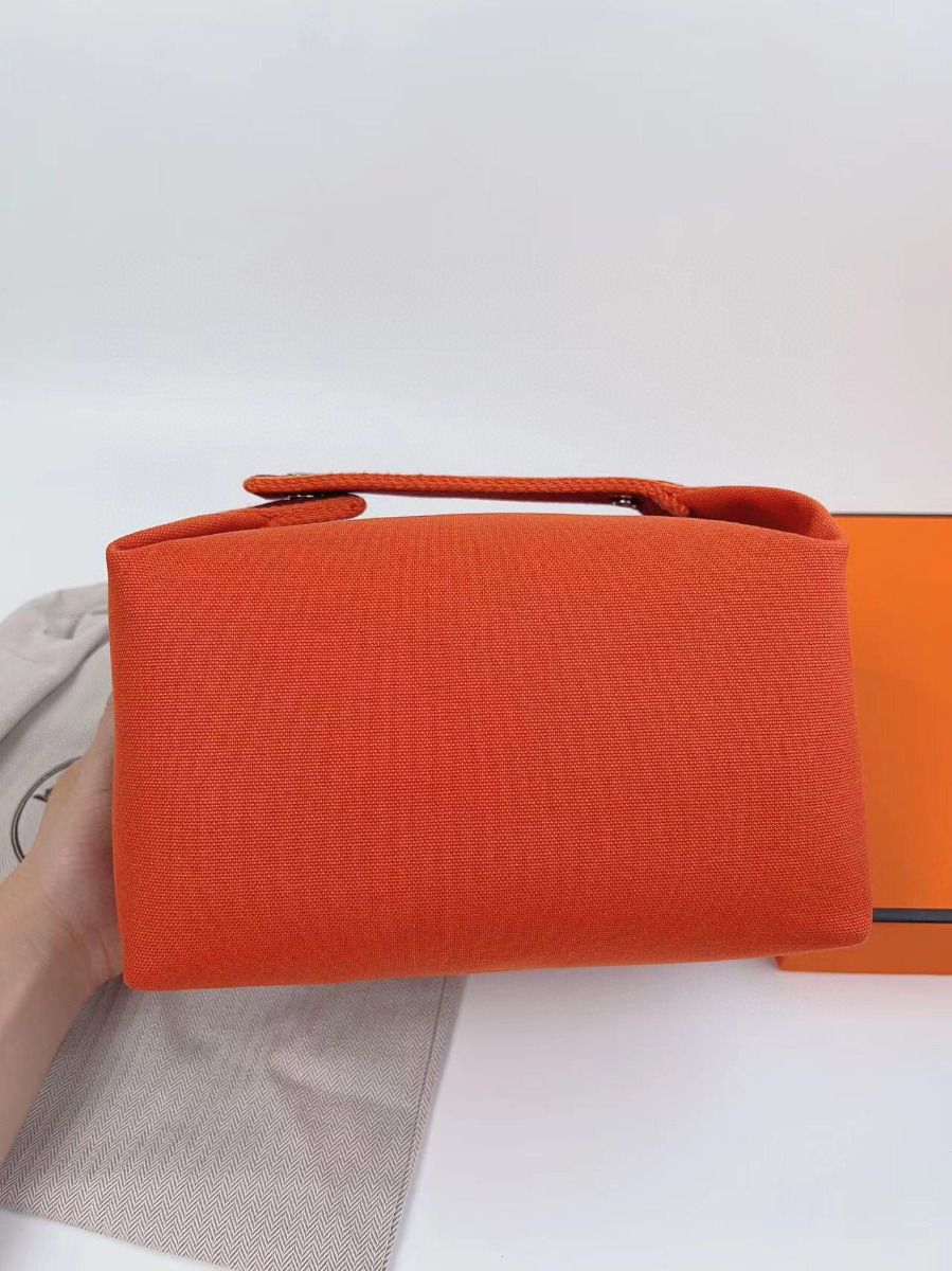 Hermes Bride-a-Brac Large Case in Orange Canvas - Image 3