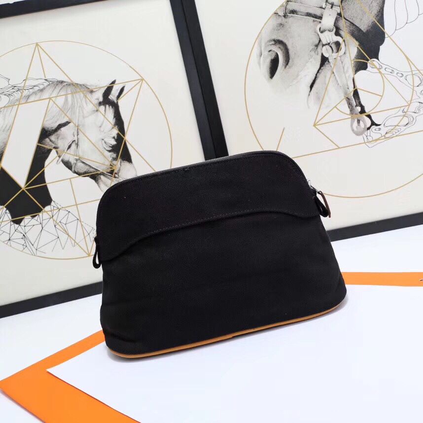 Hermes Medium Bolide Travel Case In Black Cotton - Image 3