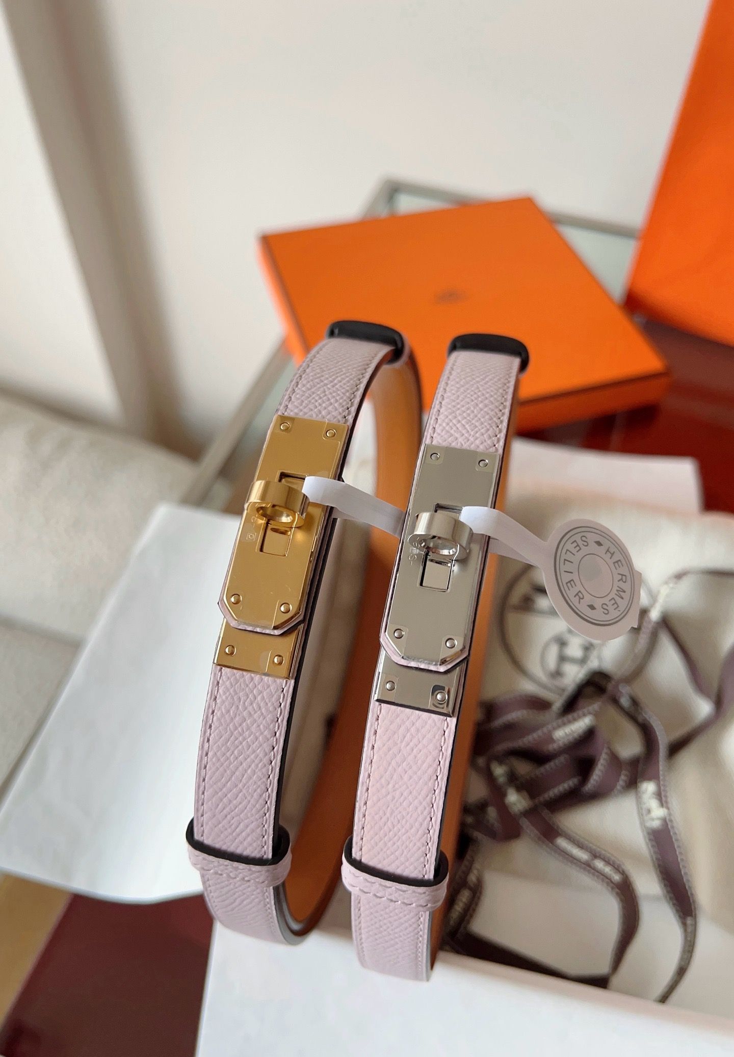 Hermes Kelly 18 Belt in Maupe Pale Epsom Leather - Image 3