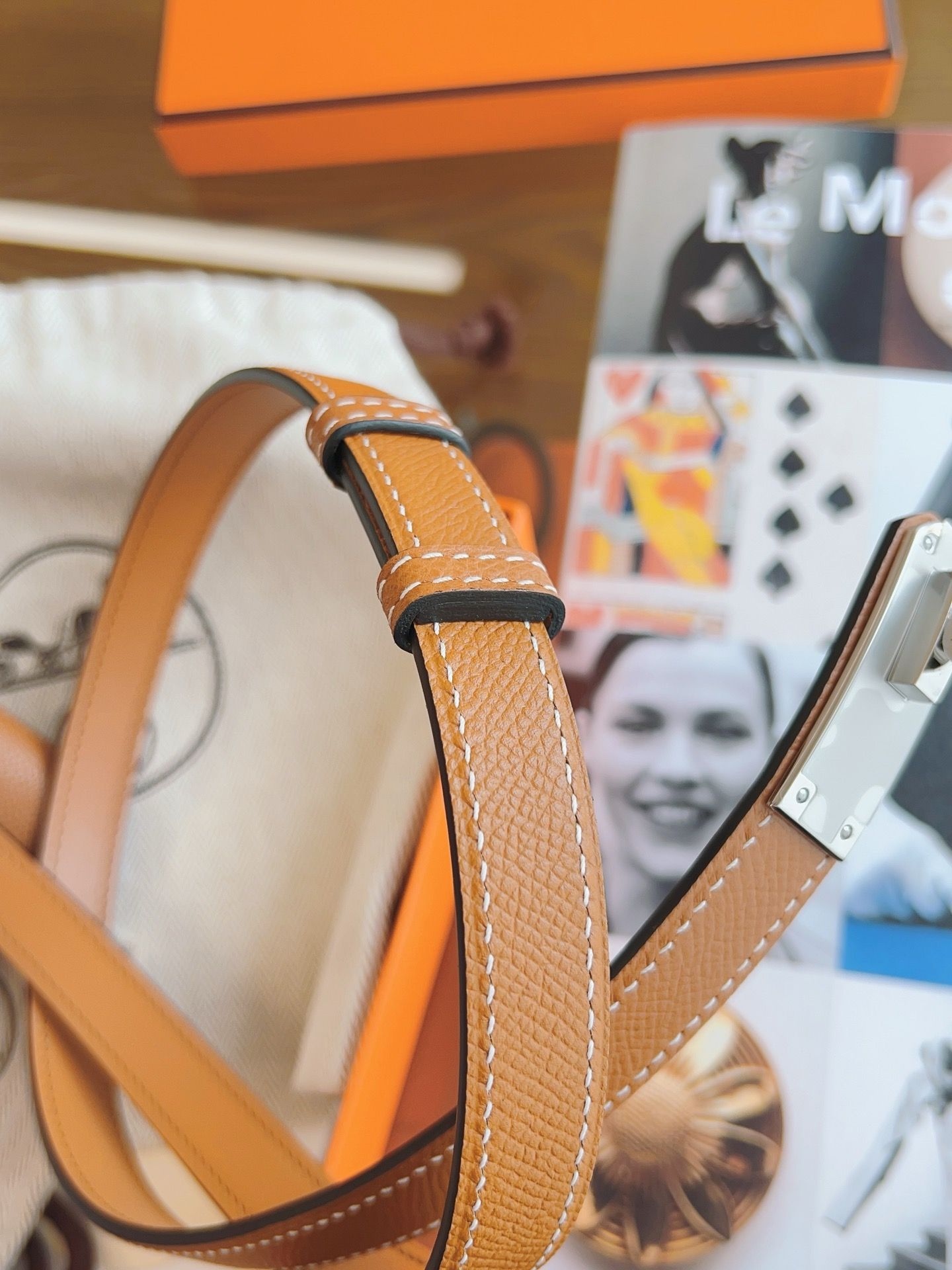 Hermes Kelly Pocket 18 Belt in Gold Epsom Calfkin - Image 7