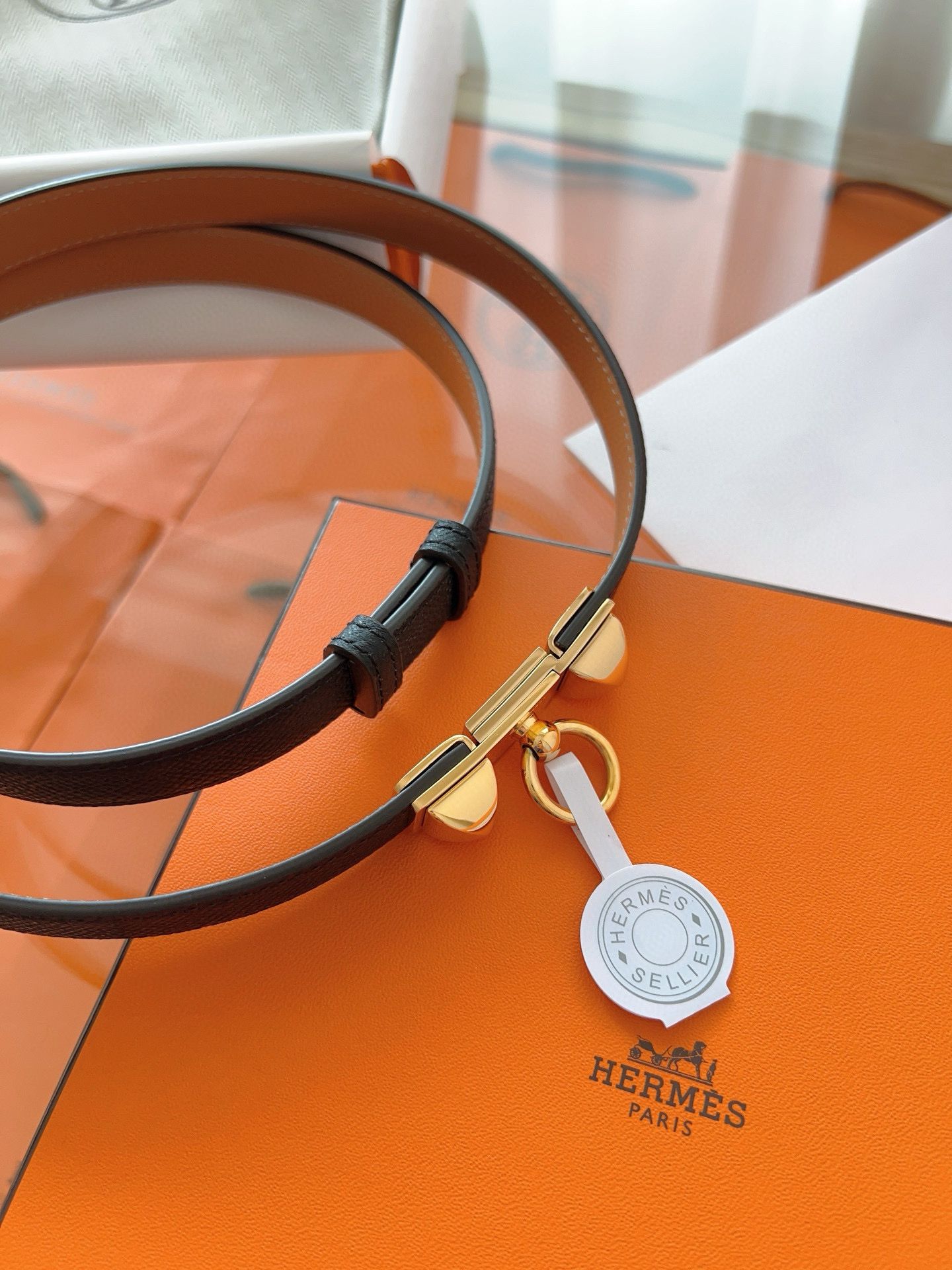 Hermes Rivale 18 Belt in Black Epsom Calfskin - Image 6