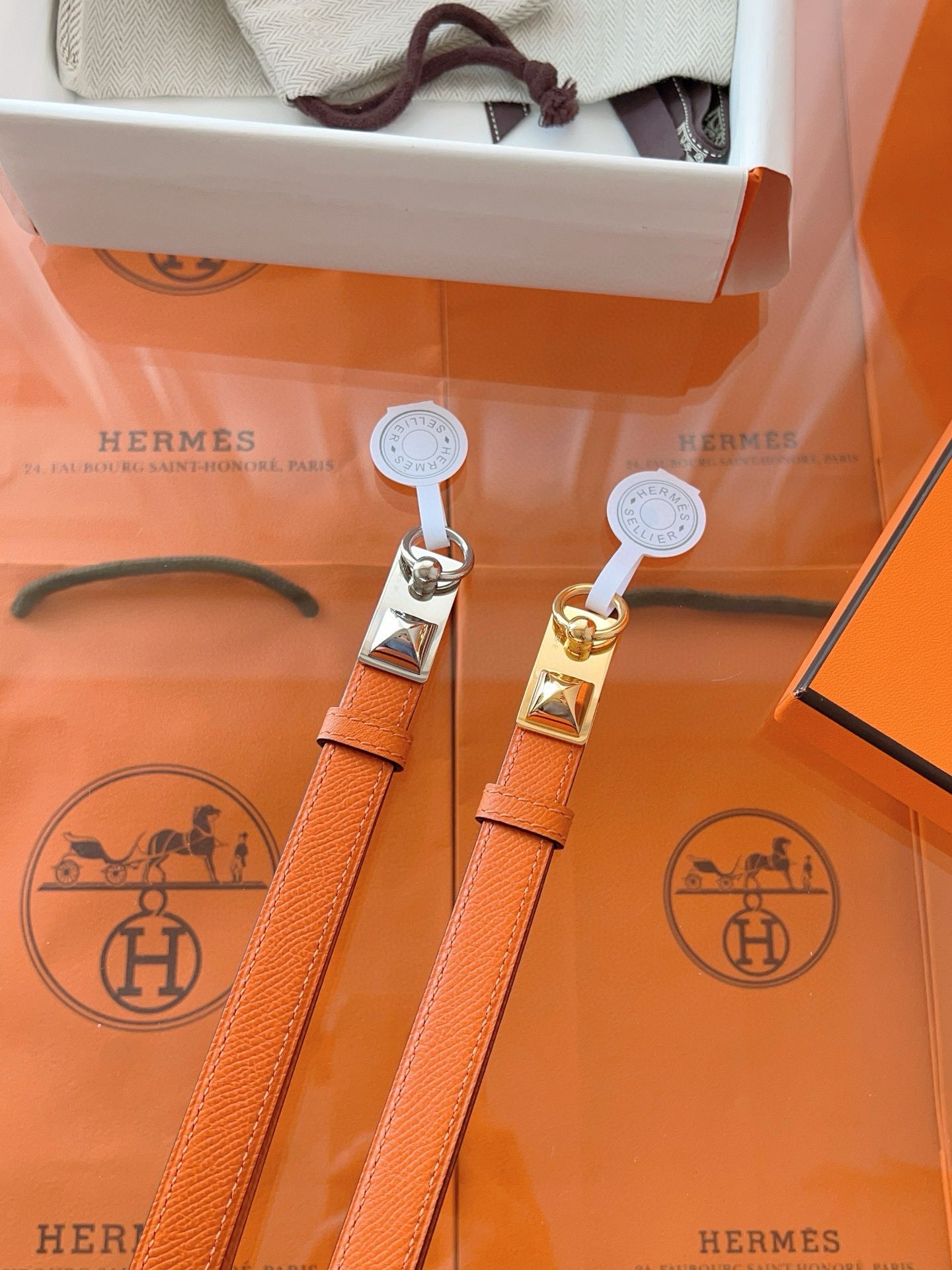 Hermes Rivale 18 Belt in Orange Epsom Calfskin - Image 10