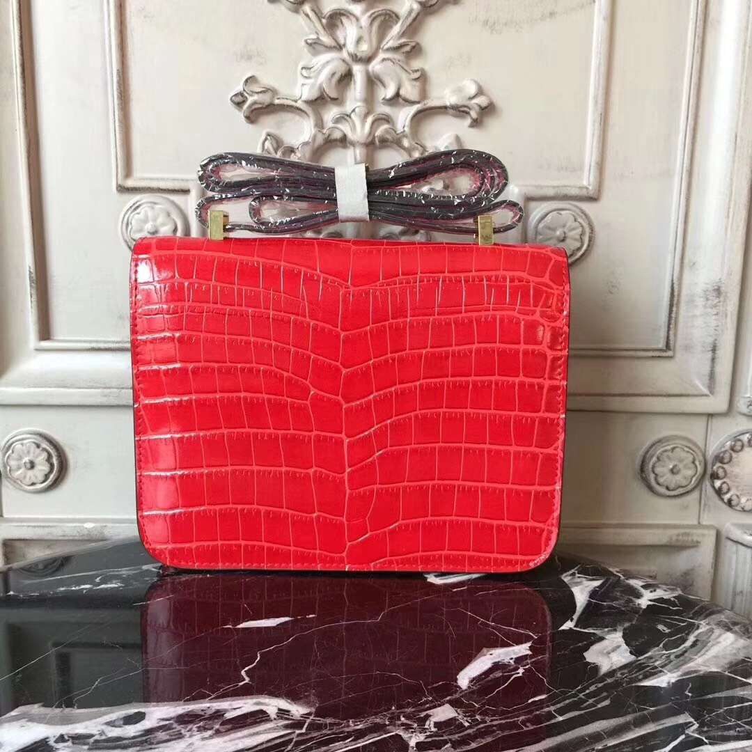 Hermes Cherry Constance MM 24cm Crocodile Bag - Image 3