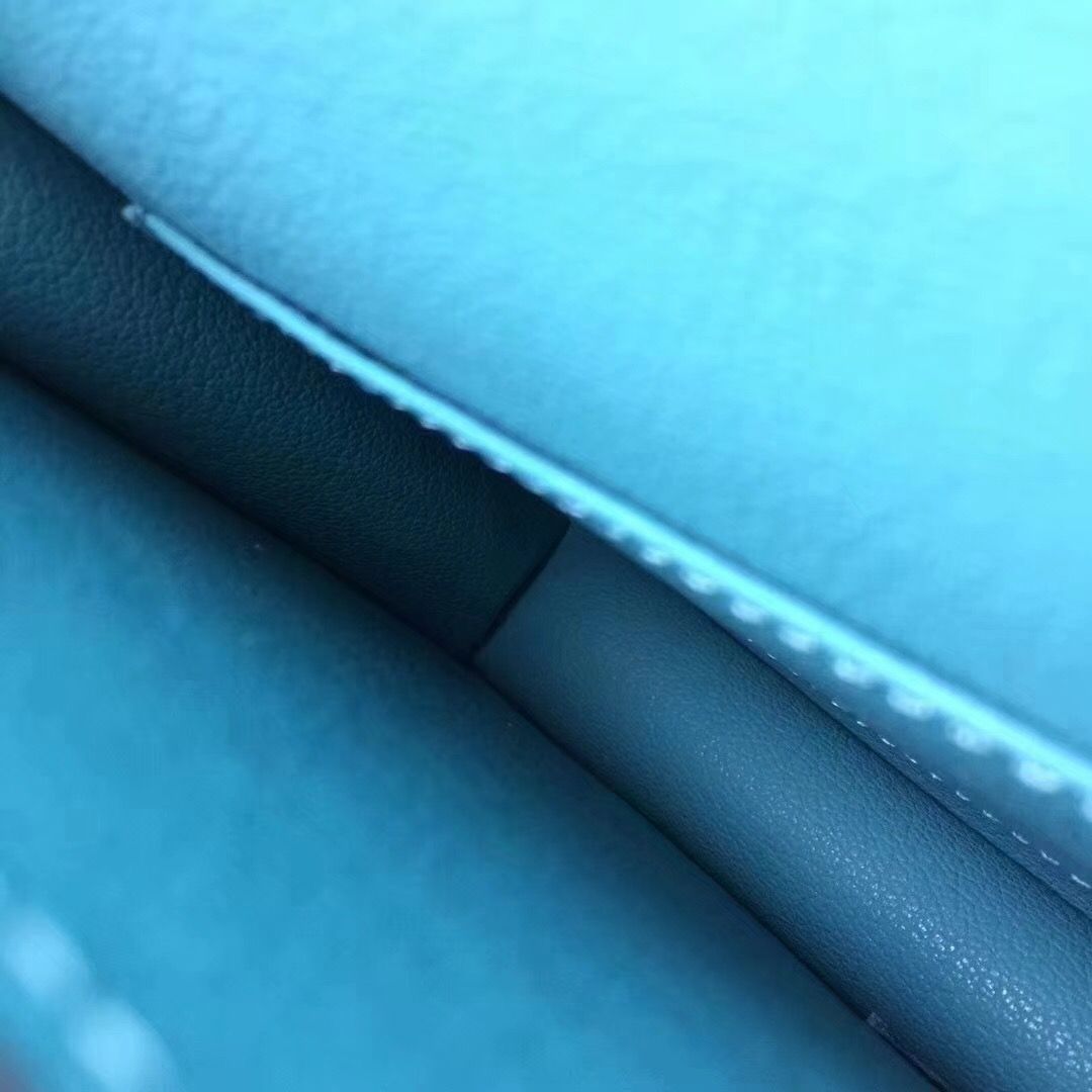 Hermes Blue Atoll Constance MM 24cm Epsom Leather Bag - Image 6