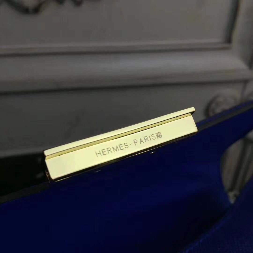 Hermes Blue Electric Constance MM 24cm Epsom Leather Bag - Image 4