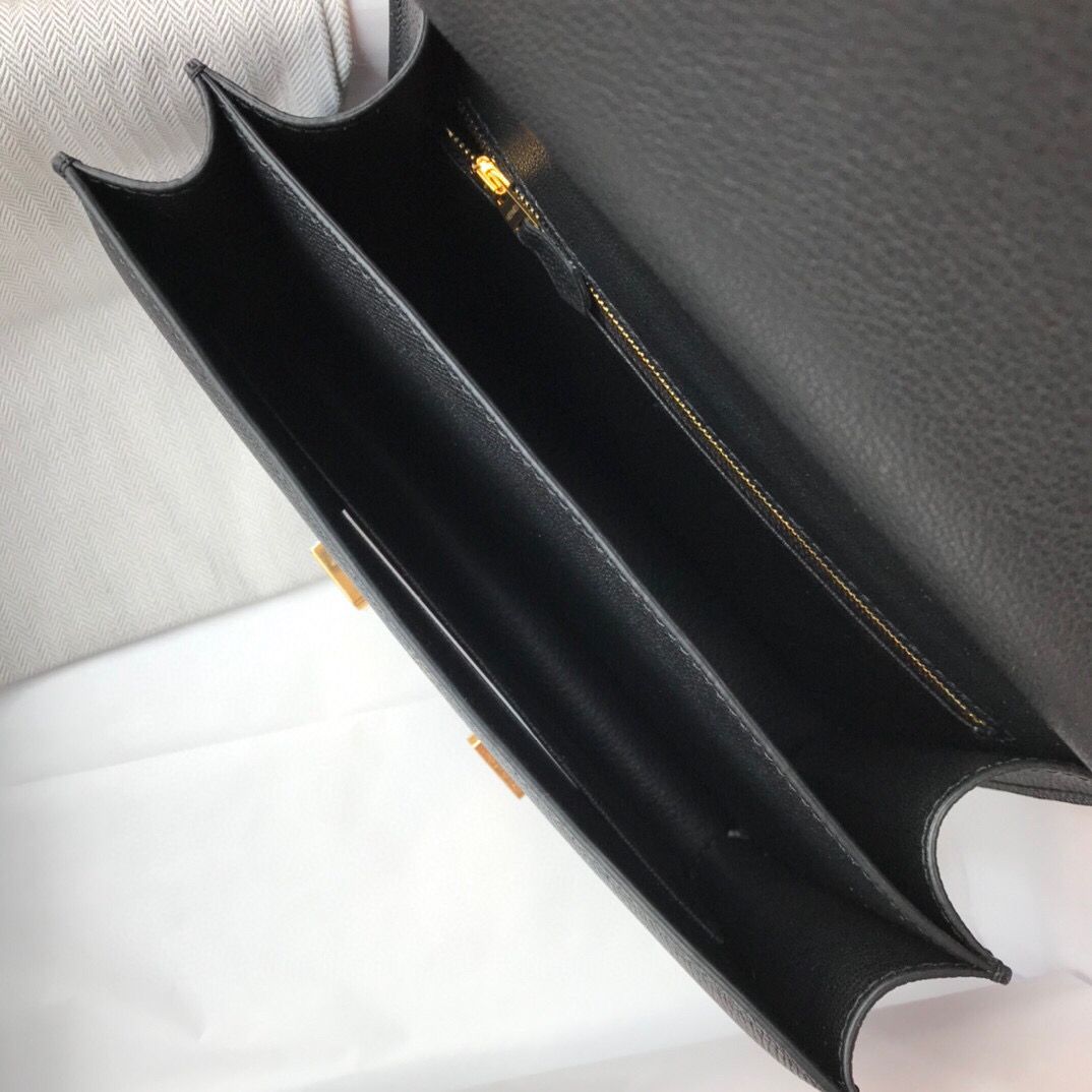 Hermes Black Constance MM 24cm Epsom Leather Bag - Image 8