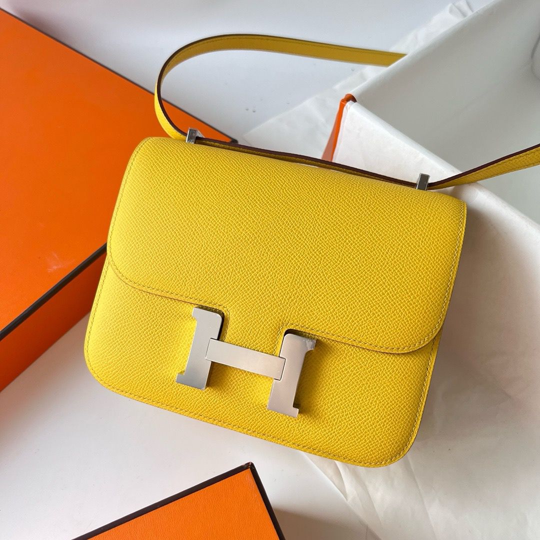 Hermes Constance 18 Handmade Bag In Jaune de Naples Epsom Calfskin - Image 3