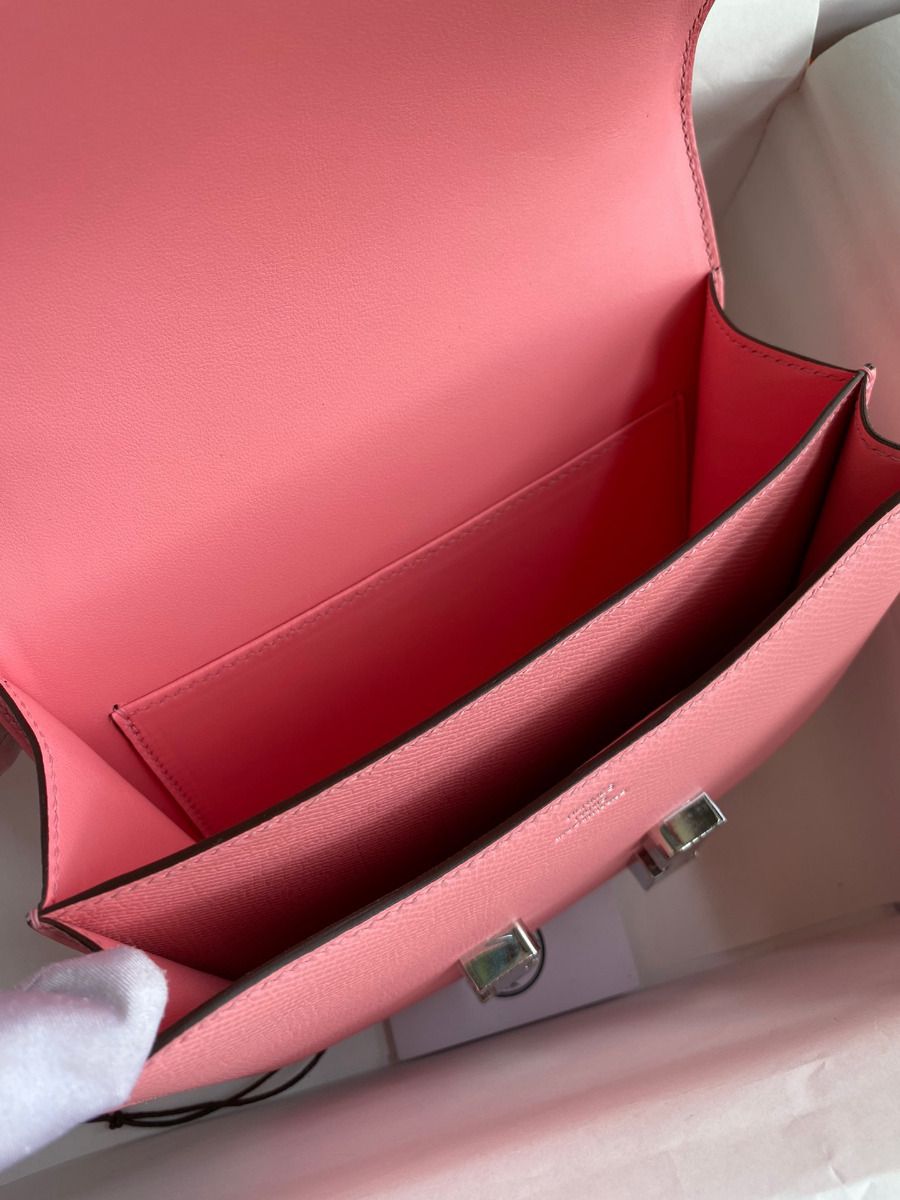 Hermes Constance 18 Handmade Bag In Rose Confetti Epsom Calfskin - Image 9
