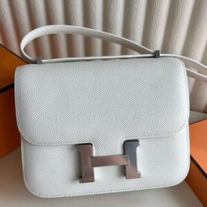 Hermes Constance 18 Handmade Bag in White Epsom Calfskin