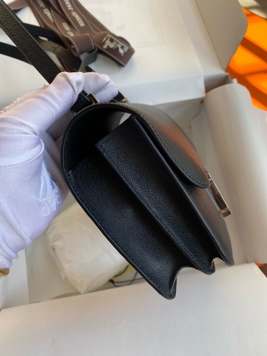 Hermes Constance Enamel 18 Handmade Bag In Black Swift Calfskin - Image 4