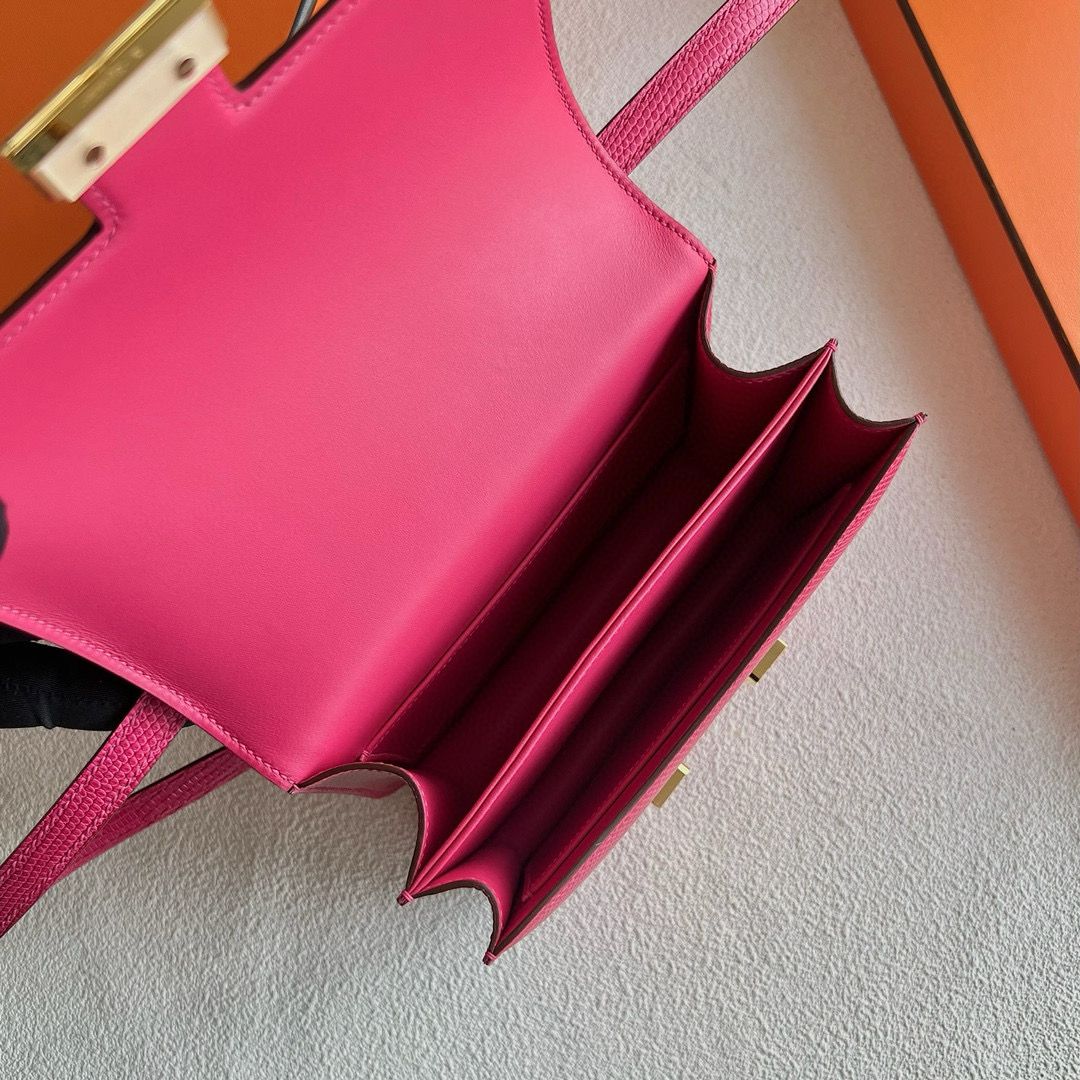 Hermes Constance 18 Handmade Bag in Fushsia Lizard Leather - Image 3