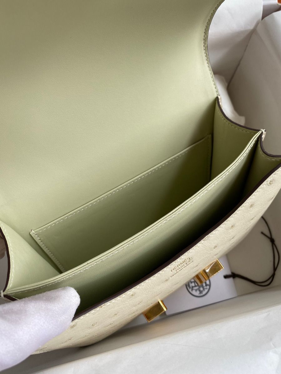 Hermes Constance 18 Handmade Bag In Parchemin Ostrich Leather - Image 8
