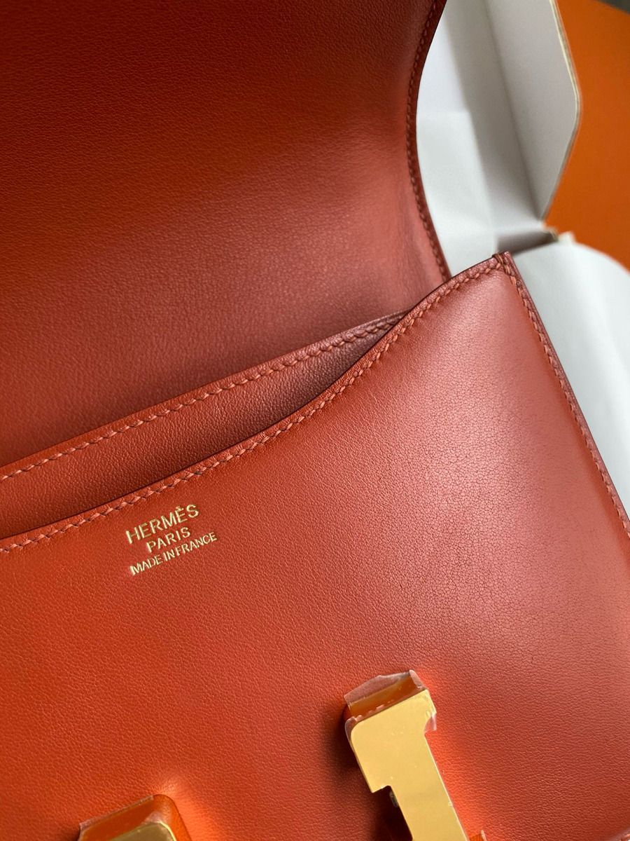 Hermes Constance 18 Handmade Bag In Sienna Swift Calfskin - Image 9