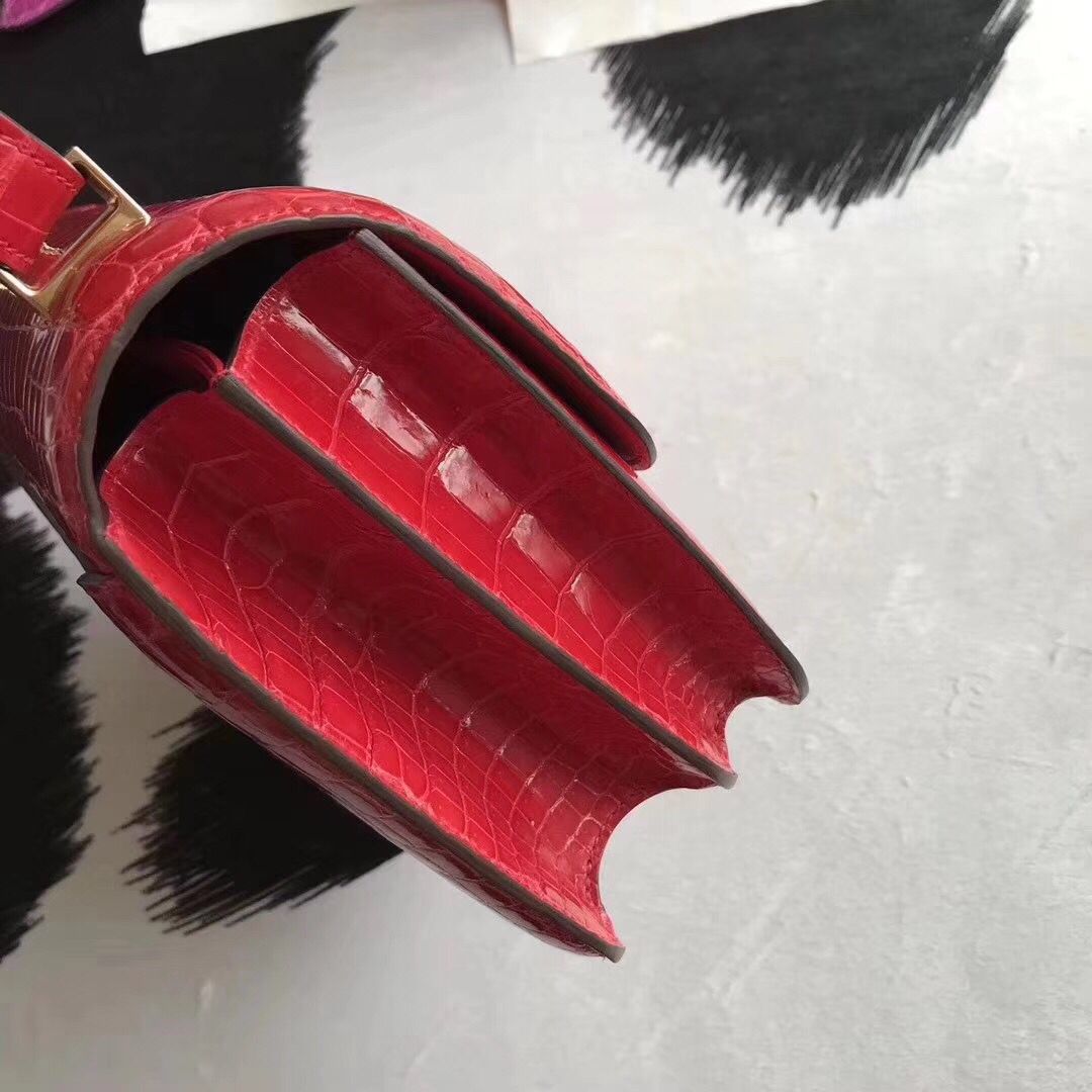 Hermes Constance 24 Handmade Bag In Braise Niloticus Crocodile - Image 6