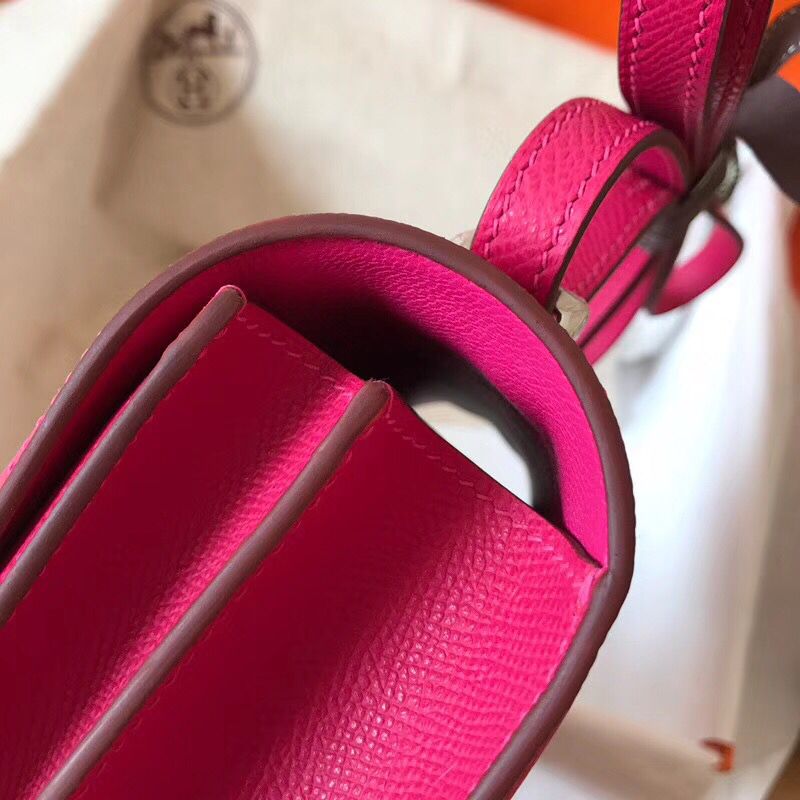 Hermes Constance 24 Handmade Bag In Rose Red Epsom Leather - Image 8