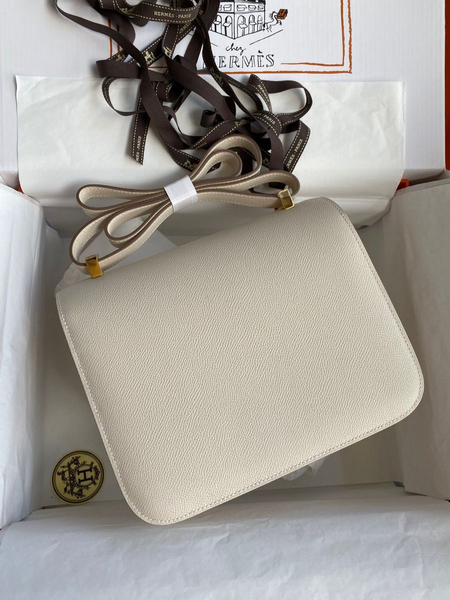Hermes Constance 24 Handmade Bag In Craie Epsom Calfskin - Image 3