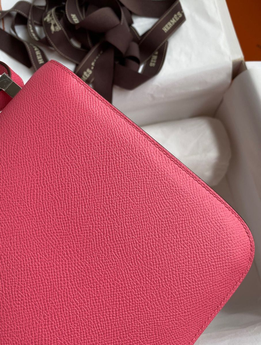 Hermes Constance 24 Handmade Bag In Rose Lipstick Epsom Calfskin - Image 6