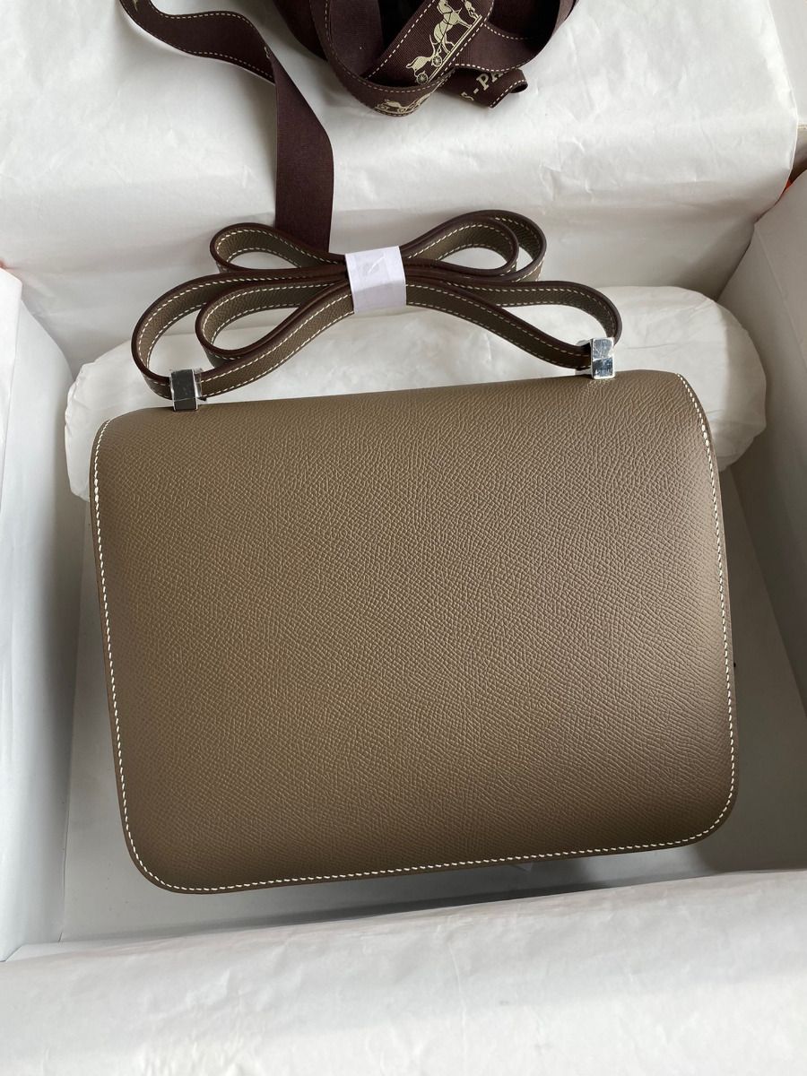Hermes Constance 24 Handmade Bag In Taupe Epsom Calfskin - Image 3