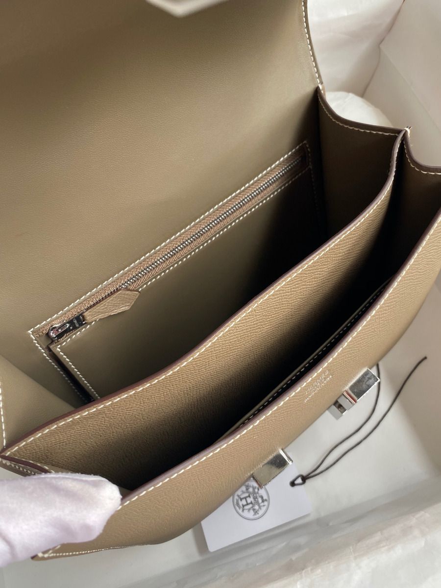 Hermes Constance 24 Handmade Bag In Taupe Epsom Calfskin - Image 8