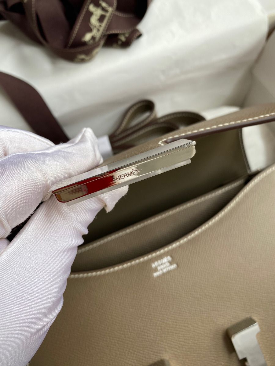 Hermes Constance 24 Handmade Bag In Taupe Epsom Calfskin - Image 9