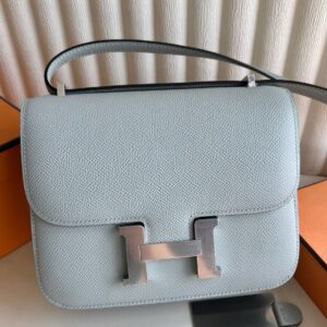 Hermes Constance 1-18 Mirror Bag in Blue Glacier Epsom Calfskin