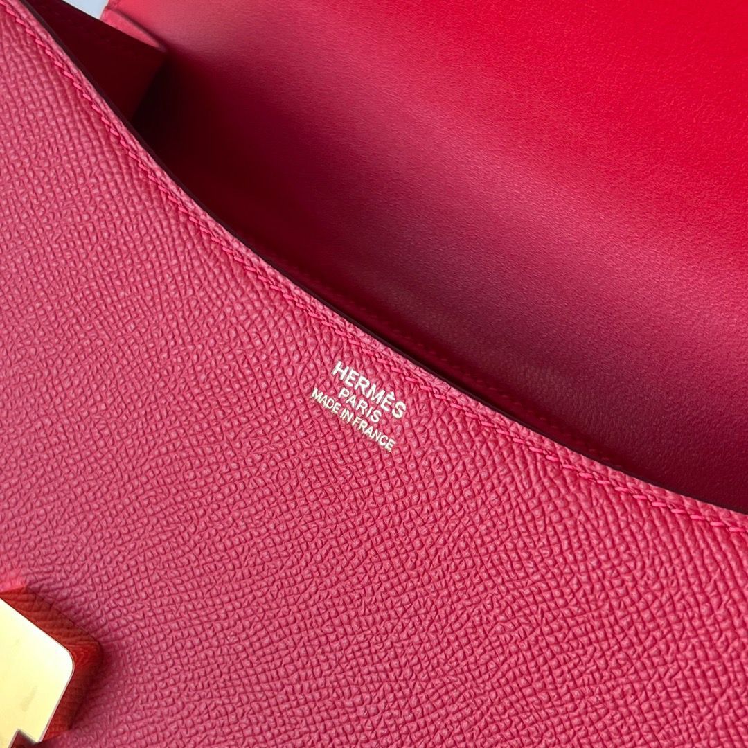 Hermes Constance 1-24 Mirror Bag In Red Epsom Calfskin - Image 10