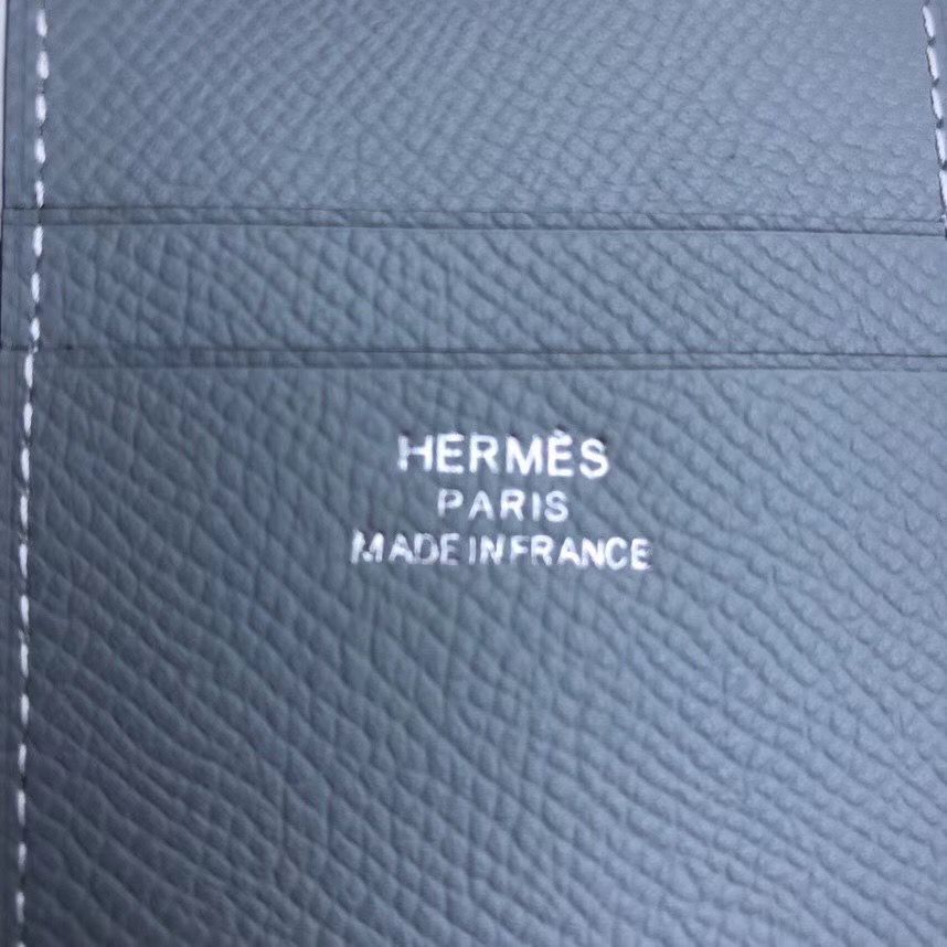 Hermes MC² Euclide Card Holder In Blue Lin Epsom Leather - Image 4