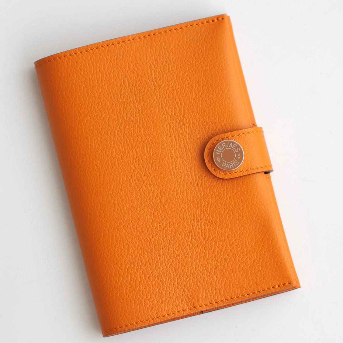 Hermes R.M.S Passport Holder in Apricot Evercolor Calfskin