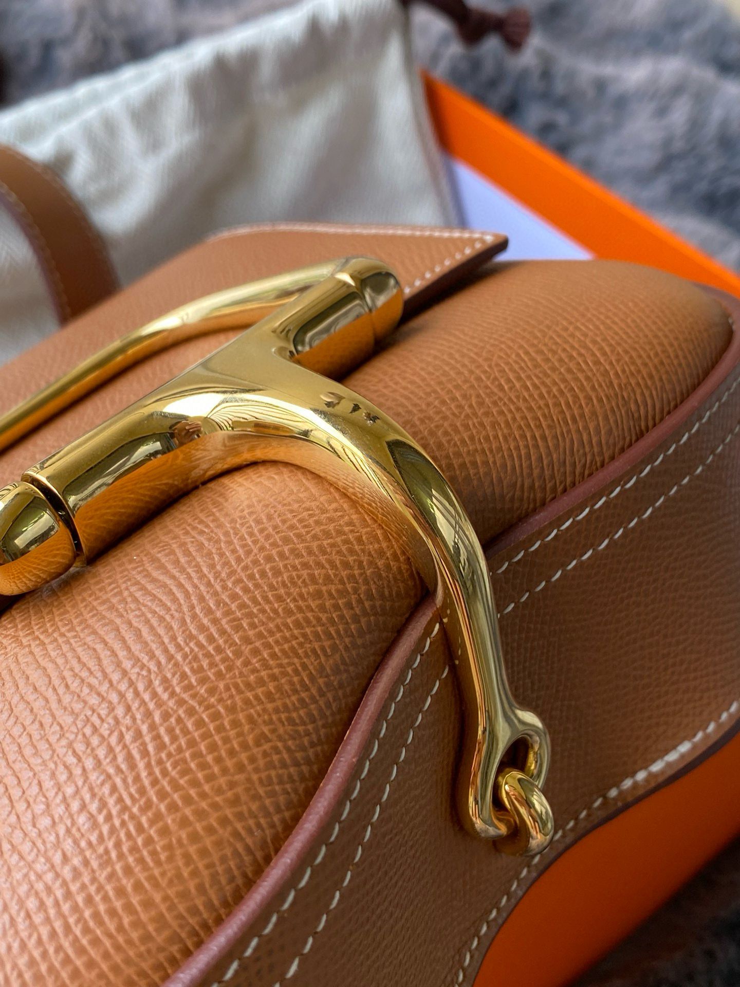 Hermes Della Cavalleria II Mini Bag in Gold Epsom Calfskin - Image 11