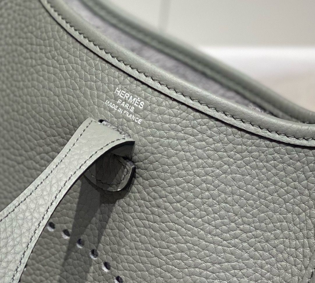 Hermes Evelyne III TPM Bag In Gris Meyer Clemence Leather - Image 8