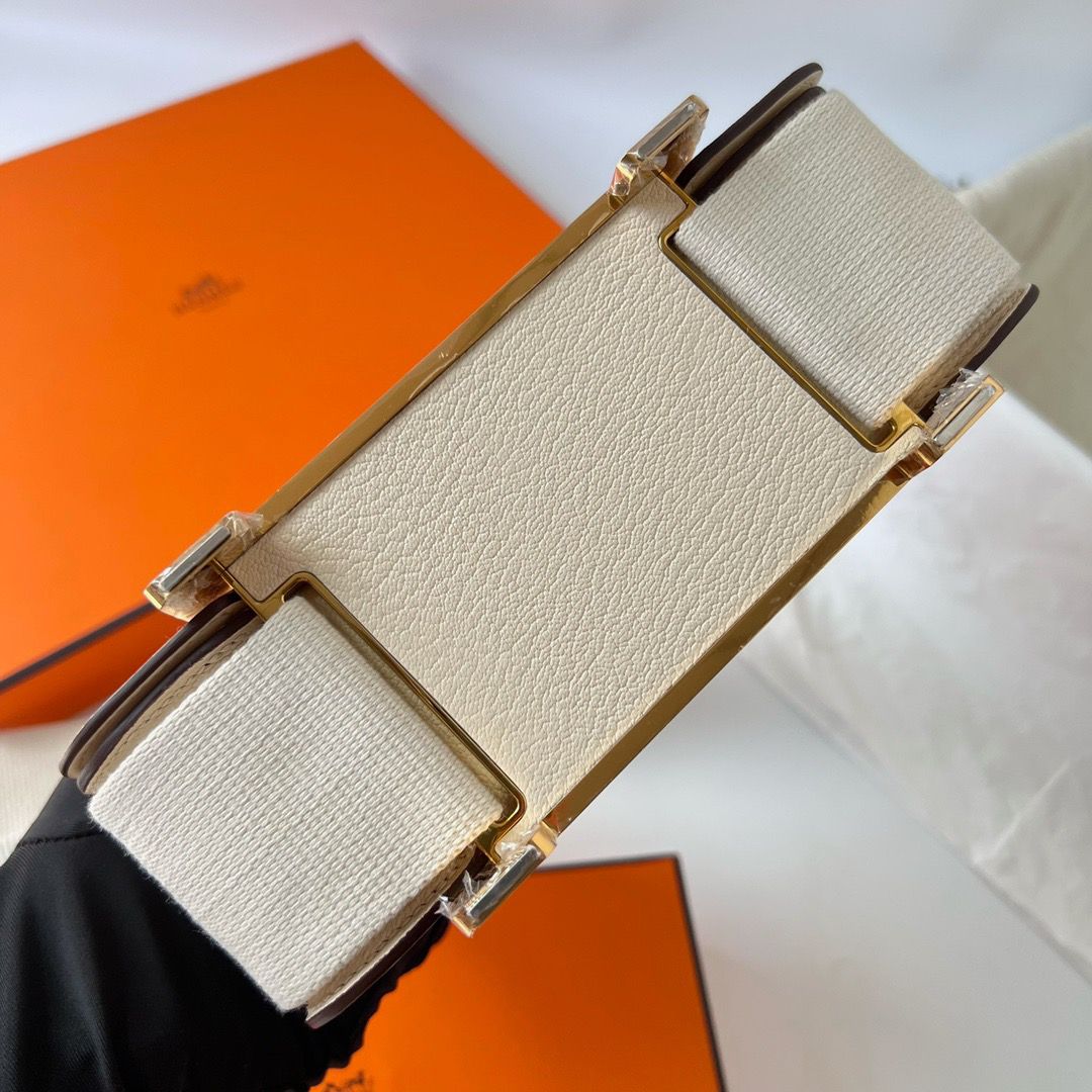 Hermes Geta Handmade Bag In Nata Chevre Mysore Leather - Image 8