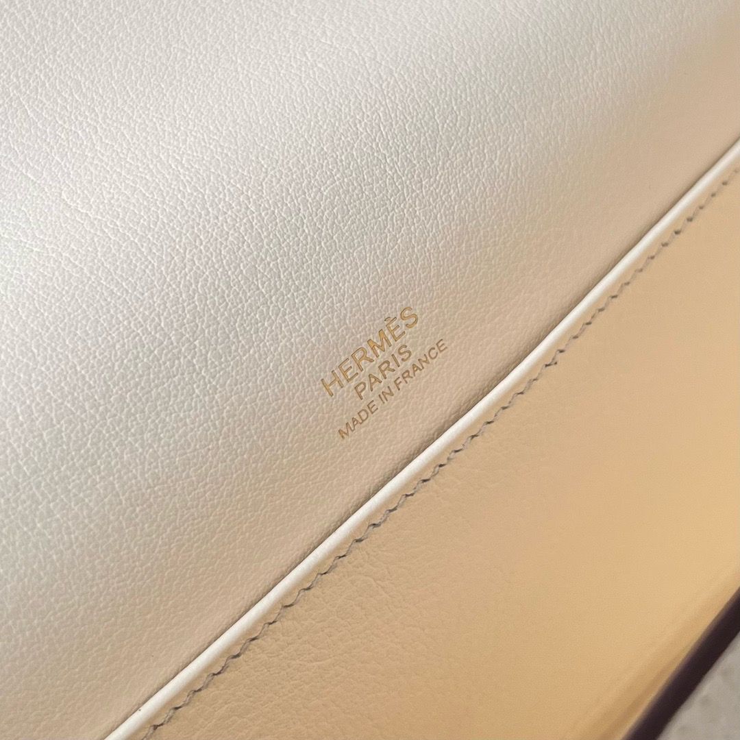 Hermes Geta Handmade Bag In Nata Chevre Mysore Leather - Image 9
