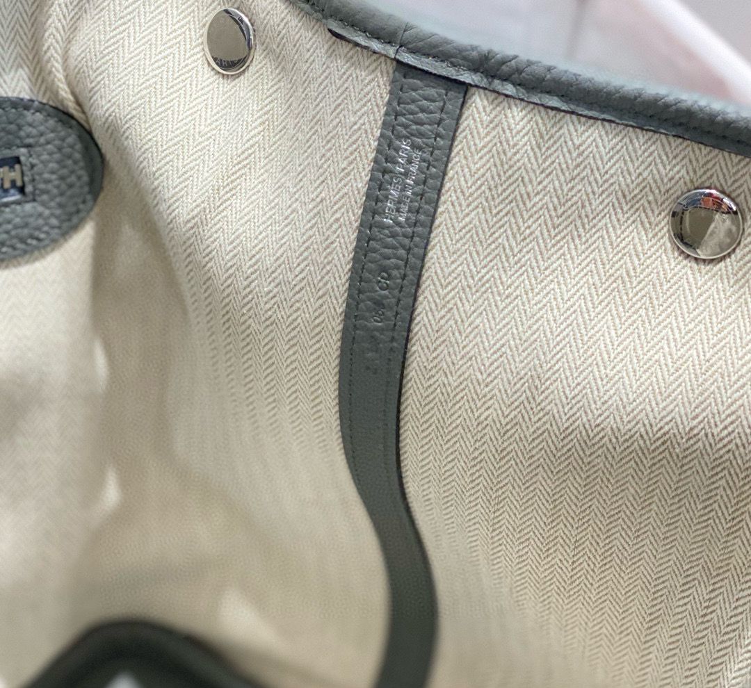 Hermes Garden Party 36 Bag In Gris Meyer Clemence Leather - Image 7