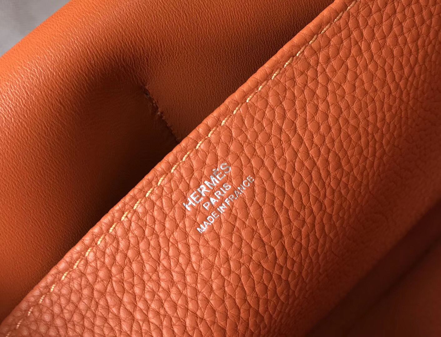 Hermes Halzan 31cm Bag In Orange Clemence Leather - Image 5