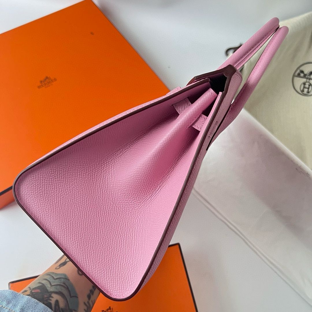 Hermes Birkin 25 Sellier Handmade Bag in Mauve Sylvestre Epsom Calfskin - Image 5