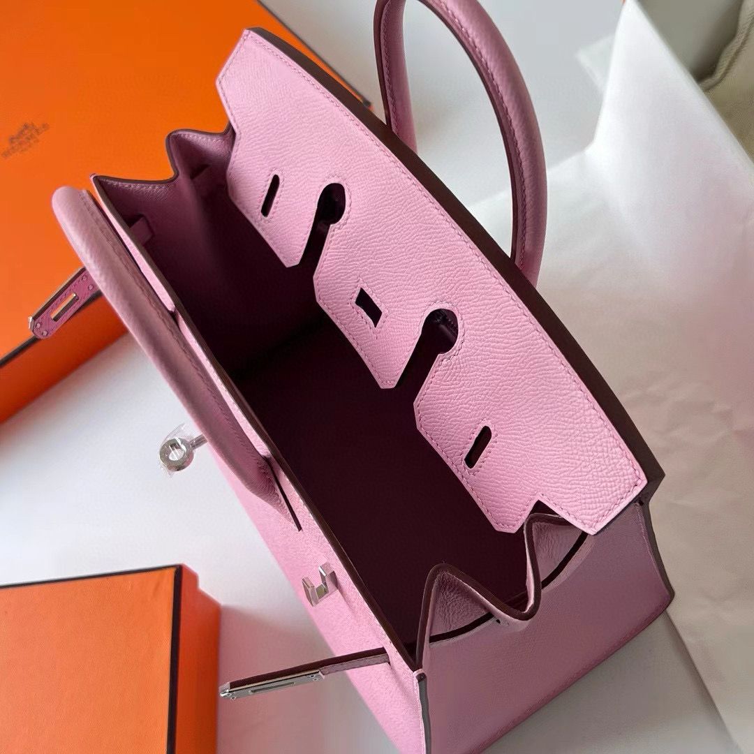 Hermes Birkin 25 Sellier Handmade Bag In Rose Confetti Epsom Calfskin - Image 8