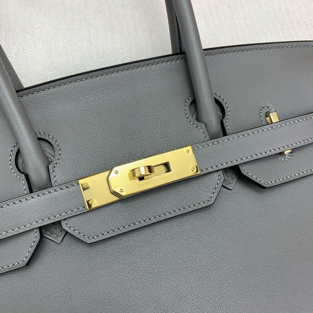 Hermes Shoulder Birkin Light 29 Bag in Etain Swift Calfskin - Image 5